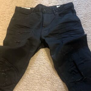 Men's Black Distressed Jeans